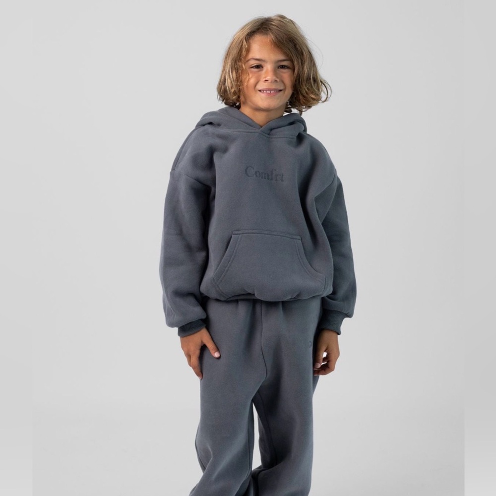 COMFRT SMALL & Large Kids Signature Steel Grey Hoodie Unisex